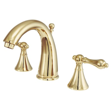 Kingston Brass 8" Widespread Bathroom Faucet, Polished Brass KS2972AL